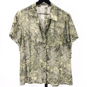 80s palm print blouse 1980s vintage